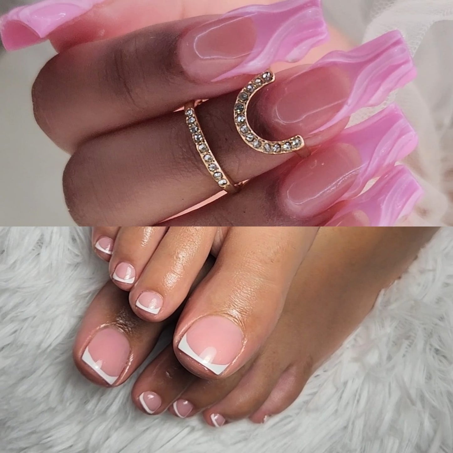 Extencion acrilico s o m manicure + Pedicure permanente